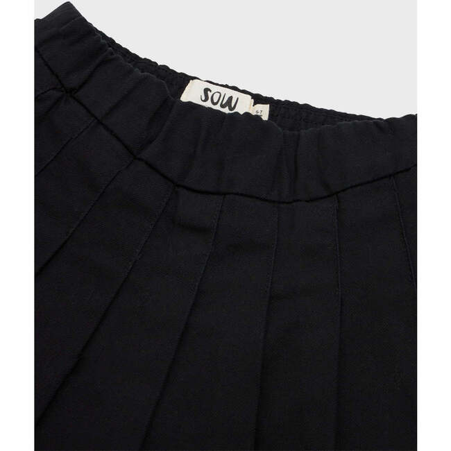 Organic Cotton Pleated Skirt, Black - Skirts - 5
