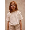 Organic Cotton Inset Sleeve T-Shirt, Off White - T-Shirts - 2