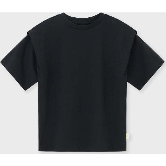 Organic Cotton Inset Sleeve T-Shirt, Black