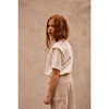 Organic Cotton Inset Sleeve T-Shirt, Off White - T-Shirts - 3