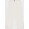 Organic Cotton Drawstring Straight Leg Jean, Off White - Jeans - 1 - thumbnail