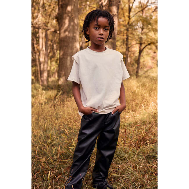 Organic Cotton Inset Sleeve T-Shirt, Off White - T-Shirts - 4
