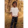 Organic Cotton Inset Sleeve T-Shirt, Off White - T-Shirts - 4