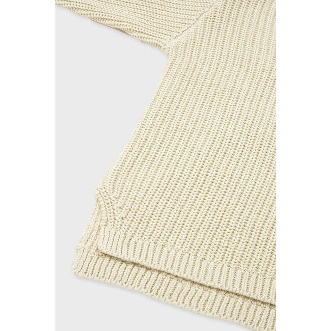 Organic Cotton Knit Sweater, Stone - Sweaters - 6