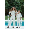 Organic Cotton Drawstring Straight Leg Jean, Off White - Jeans - 2