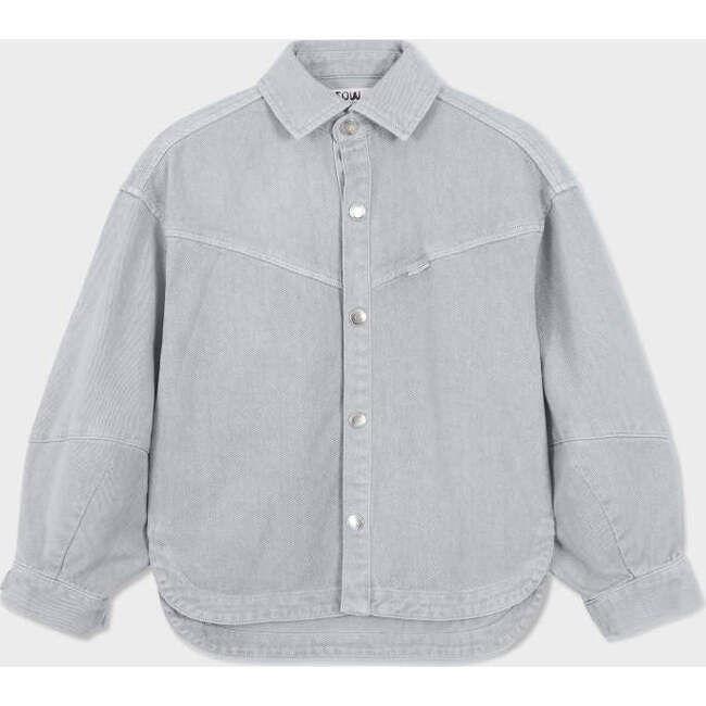 Organic Cotton Denim Balloon Shirt, Harbor Mist