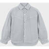 Organic Cotton Denim Balloon Shirt, Harbor Mist - Button Downs - 1 - thumbnail