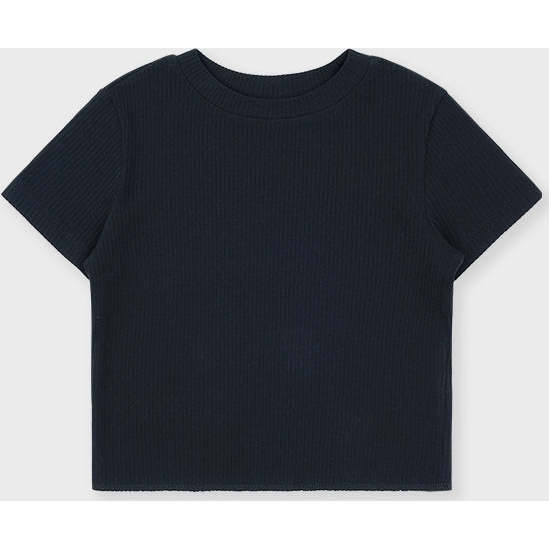 Organic Cotton Cropped T-Shirt, Black