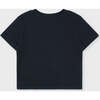 Organic Cotton Cropped T-Shirt, Black - T-Shirts - 1 - thumbnail