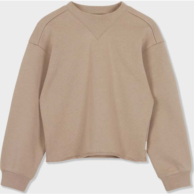 Organic Cotton Cropped Sweatshirt, Savannah Tan