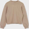 Organic Cotton Cropped Sweatshirt, Savannah Tan - Sweatshirts - 1 - thumbnail