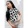Organic Cotton Cropped T-Shirt, Off White with Flower Print - T-Shirts - 2