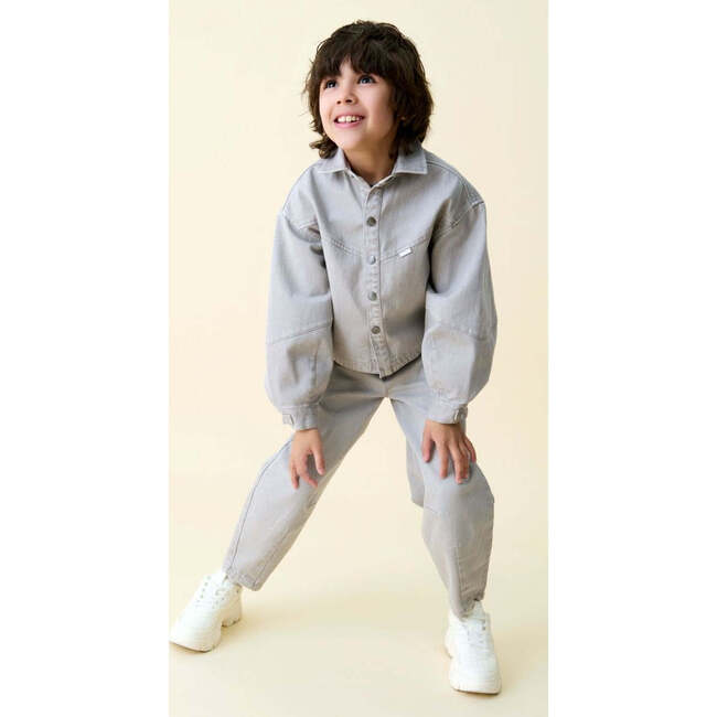Organic Cotton Denim Balloon Shirt, Harbor Mist - Button Downs - 2