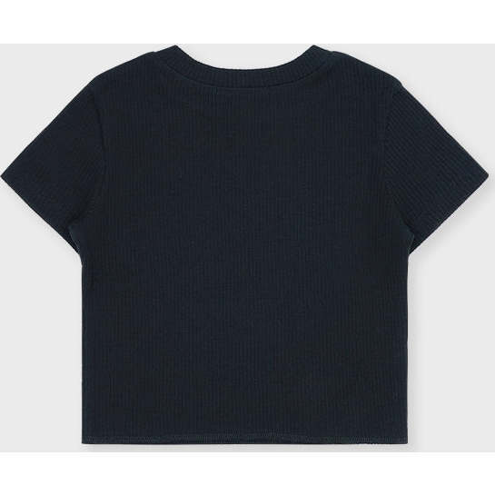 Organic Cotton Cropped T-Shirt, Black - T-Shirts - 3
