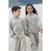 Organic Cotton Denim Balloon Shirt, Harbor Mist - Button Downs - 4