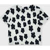 Organic Cotton Cropped T-Shirt, Off White with Flower Print - T-Shirts - 4