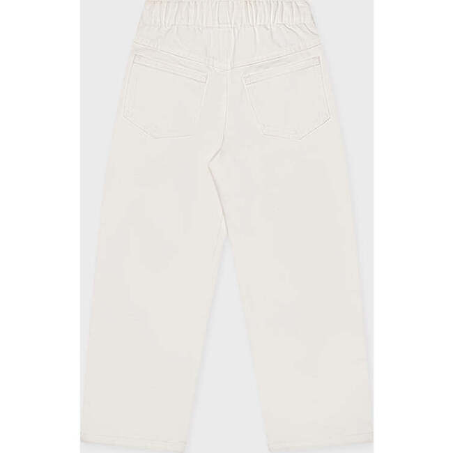 Organic Cotton Drawstring Straight Leg Jean, Off White - Jeans - 5