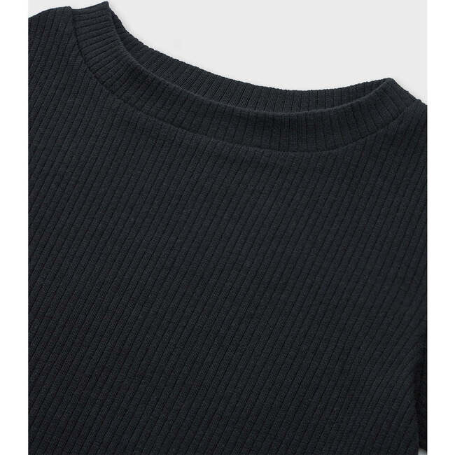 Organic Cotton Cropped T-Shirt, Black - T-Shirts - 4
