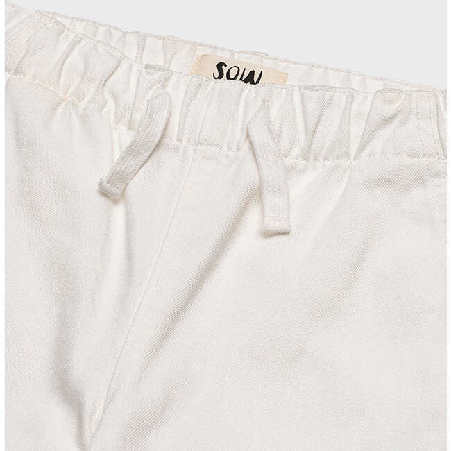 Organic Cotton Drawstring Straight Leg Jean, Off White - Jeans - 6