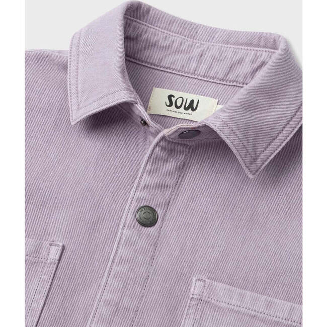 Organic Cotton Denim Shirt, Light Lilac - Button Downs - 6