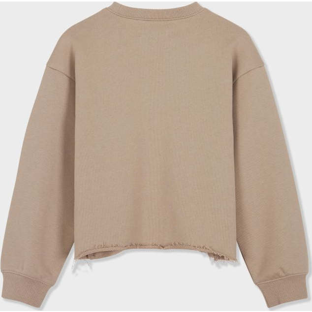 Organic Cotton Cropped Sweatshirt, Savannah Tan - Sweatshirts - 5