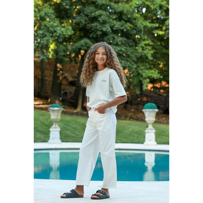 Organic Cotton Cropped Denim Wide Leg, Off White - Jeans - 5