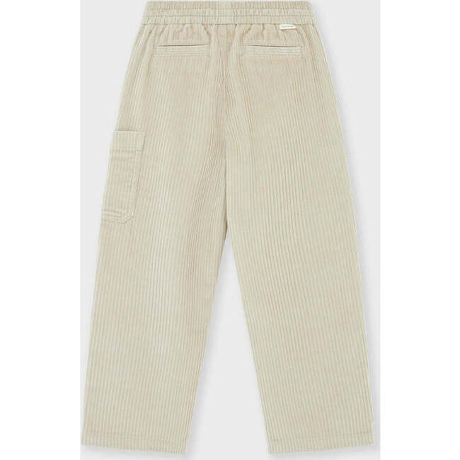 Organic Cotton Corduroy Straight Leg Cargo, Beige - Pants - 4
