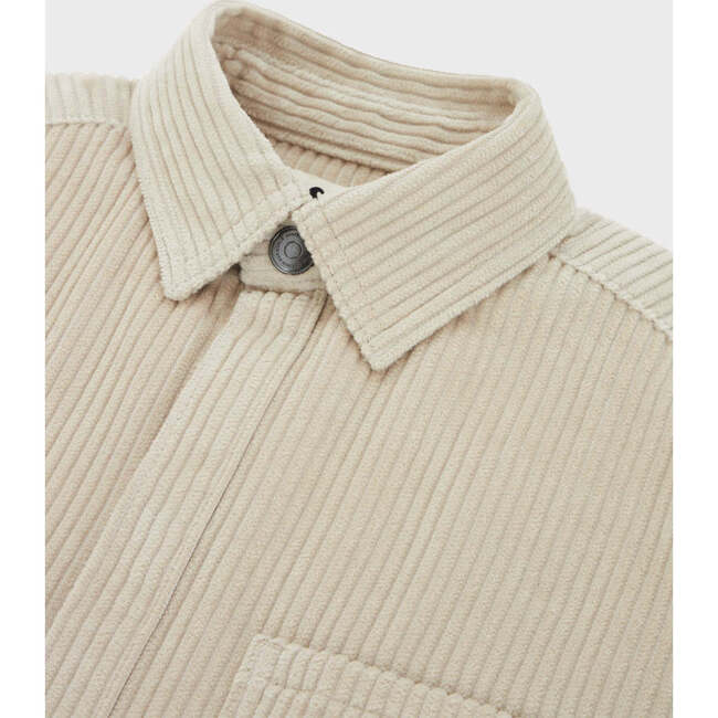 Organic Cotton Corduroy Shirt, Beige - Button Downs - 5
