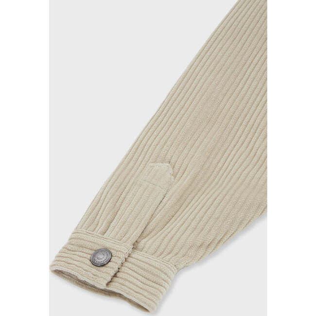 Organic Cotton Corduroy Shirt, Beige - Button Downs - 6