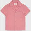 Organic Cotton Camp Collar Waffle Shirt, Mauve Glow - Polo Shirts - 1 - thumbnail