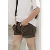 Organic Cotton Cargo Front Short With Belt, Military Olive - Shorts - 2