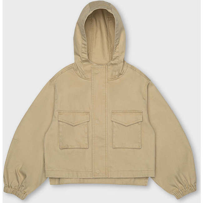 Organic Cotton Boxy Cargo Jacket, Tan