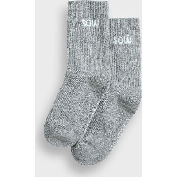 One-Pack Crew Socks, Heather Grey