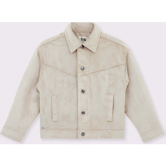 Faux Suede Trucker Jacket, Beige