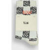 One-Pack Crew Socks, Off White/Black Animal Checker - Socks - 3
