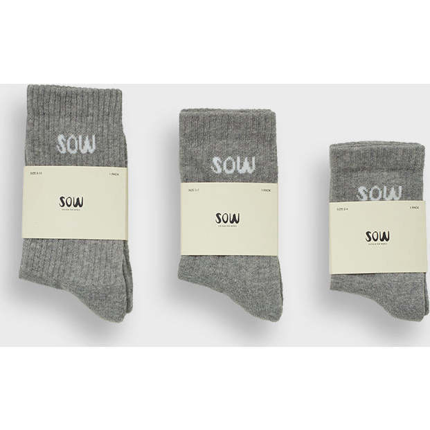One-Pack Crew Socks, Heather Grey - Socks - 3