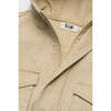 Organic Cotton Boxy Cargo Jacket, Tan - Jackets - 4