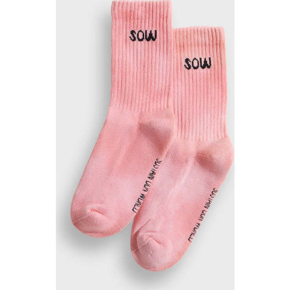 One-Pack Crew Socks, Pink Tie Dye