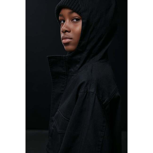 Organic Cotton Boxy Cargo, Black - Jackets - 2