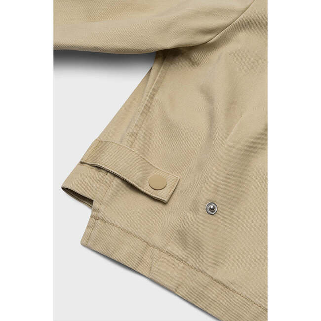 Organic Cotton Boxy Cargo Jacket, Tan - Jackets - 5
