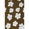 Organic Cotton Blend Flare Ribbed Pant, Olive with Flower Print - Pants - 6