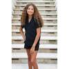 Organic Cotton Camp Collar Waffle Shirt, Black - Polo Shirts - 3