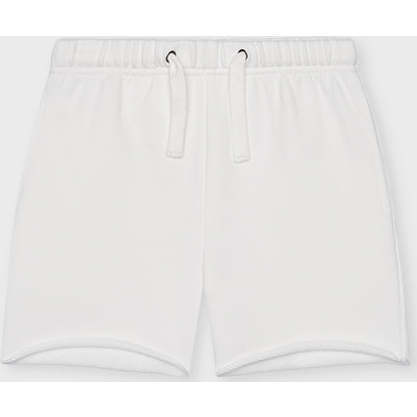 Cotton Sweat Short With Raw Hem, Off White