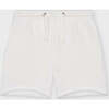Cotton Sweat Short With Raw Hem, Off White - Shorts - 1 - thumbnail