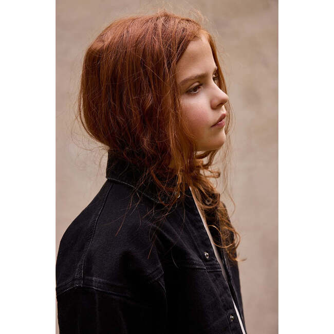 Denim Jacket (Modern Trucker Style), Black - Jackets - 4