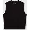 Cotton Sleeveless Sweatshirt, Black - Tank Tops - 1 - thumbnail