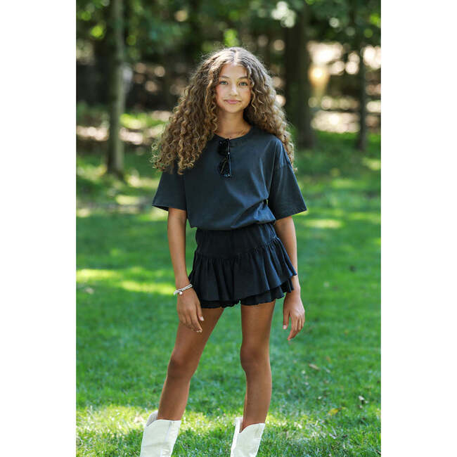 Cotton Jersey Skort, Washed Grey - Skirts - 2