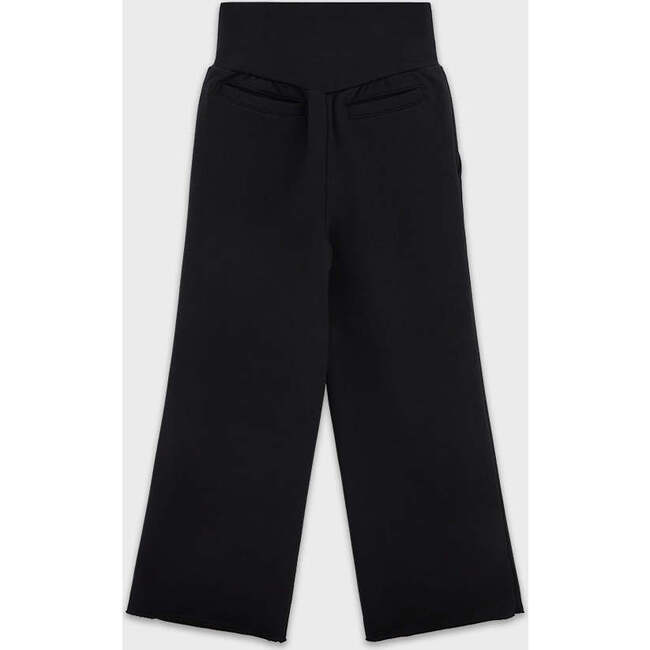 Cotton High Waisted Wide Leg Sweatpant, Black