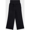 Cotton High Waisted Wide Leg Sweatpant, Black - Sweatpants - 1 - thumbnail
