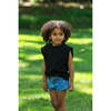 Cotton Sleeveless Sweatshirt, Black - Tank Tops - 2